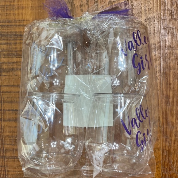 NWT LSU "Valley Girl" Plastic Wine Glasses Gift Set of 4 - Picture 3 of 5